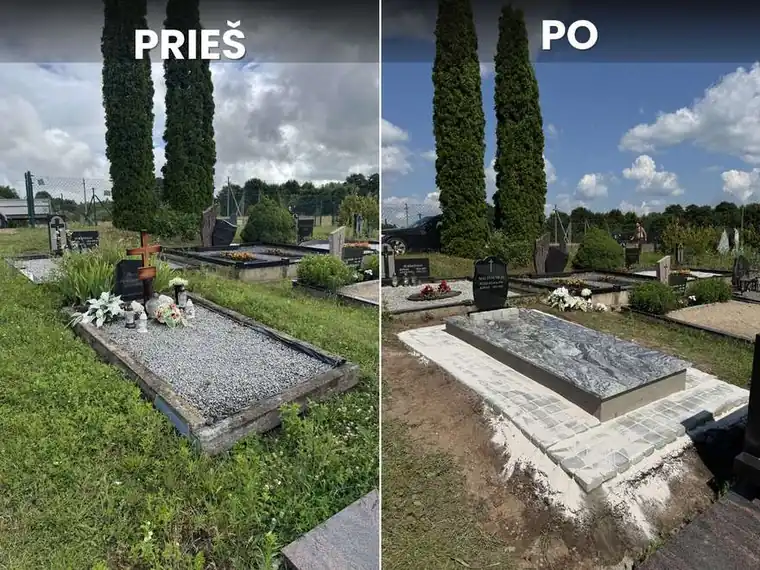 Vienvietės kapavietės įrengimas