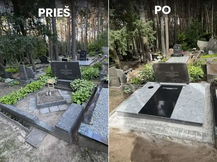 Nuo sodelio prie pilno granito dengimo